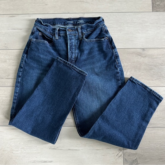Old Navy Denim - Old Navy Women’s Curvy Sky High Straight Ankle Dark Blue Jeans